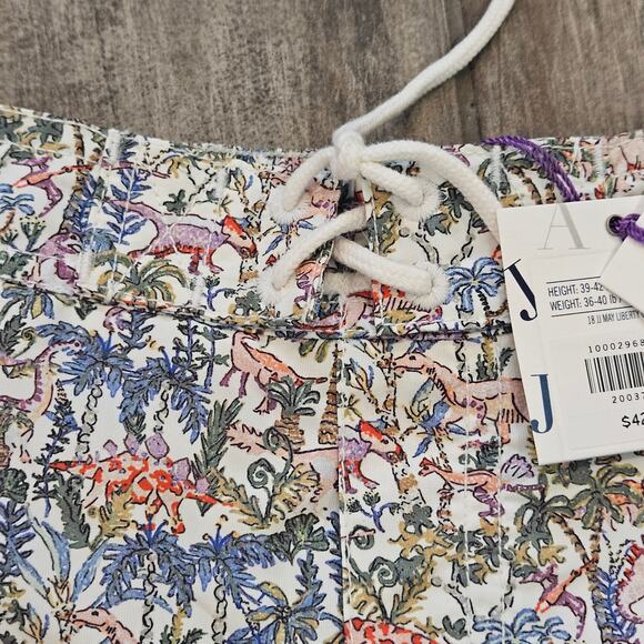 Janie and Jack Liberty Print Dinosaur Swim Shorts Boys Size 4 New Summer Beach - Picture 2 of 6